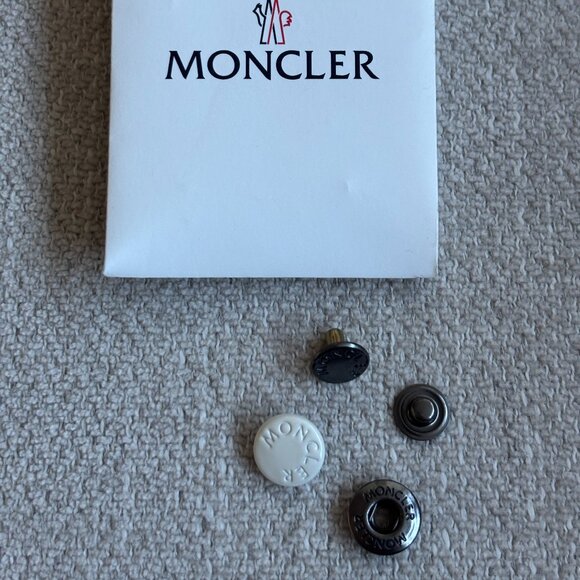 Moncler White Chrome Snap Button Replacement Repair Kit Authentic Original Spare - Picture 1 of 6